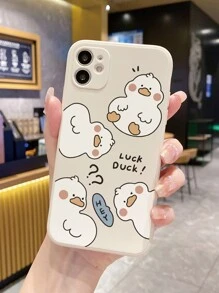1个米色直边“LUCK？”图案手机壳，兼容苹果///兼容红米 - 米色 - 查看 3