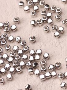 500入組ABS塑料小方形珠子DIY首飾製作 - 暗銀色 - 查看 3