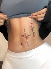 10 piezas/set Etiqueta engomada del tatuaje temporal de colores línea & patrón , impermeable con larga duración , realista con personalizado - Multicolor - Ver 4