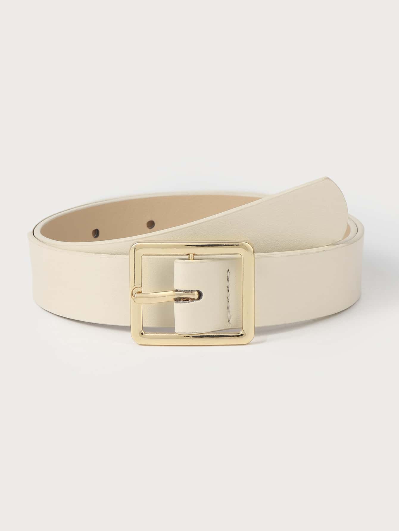 1pc Fashionable & Versatile Women's Skinny Belt Summer, School Fall, Autumn, Halloween - Beige - View 1