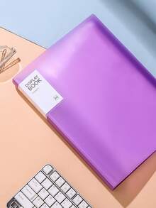 30-page A4 Transparent Multi-layer Loose-leaf Folder With Pp Cover Sheet Protector For Students To Store Certificates, Exam Papers, Archives, Photos, Etc. - Purple - View 2
