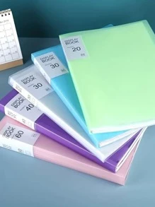 30-page A4 Transparent Multi-layer Loose-leaf Folder With Pp Cover Sheet Protector For Students To Store Certificates, Exam Papers, Archives, Photos, Etc. - Purple - View 1