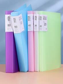 30-page A4 Transparent Multi-layer Loose-leaf Folder With Pp Cover Sheet Protector For Students To Store Certificates, Exam Papers, Archives, Photos, Etc. - Purple - View 3