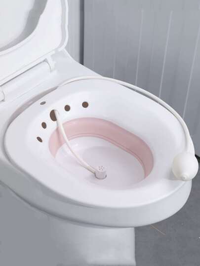 1pc Collapsible Postpartum Care Basin Suitable For Elderly And Pregnant Women, Postpartum Care, Hemorrhoid Treatment, Random Style With Drainage Hole Home Bathroom Decor Fall Decor Back To School