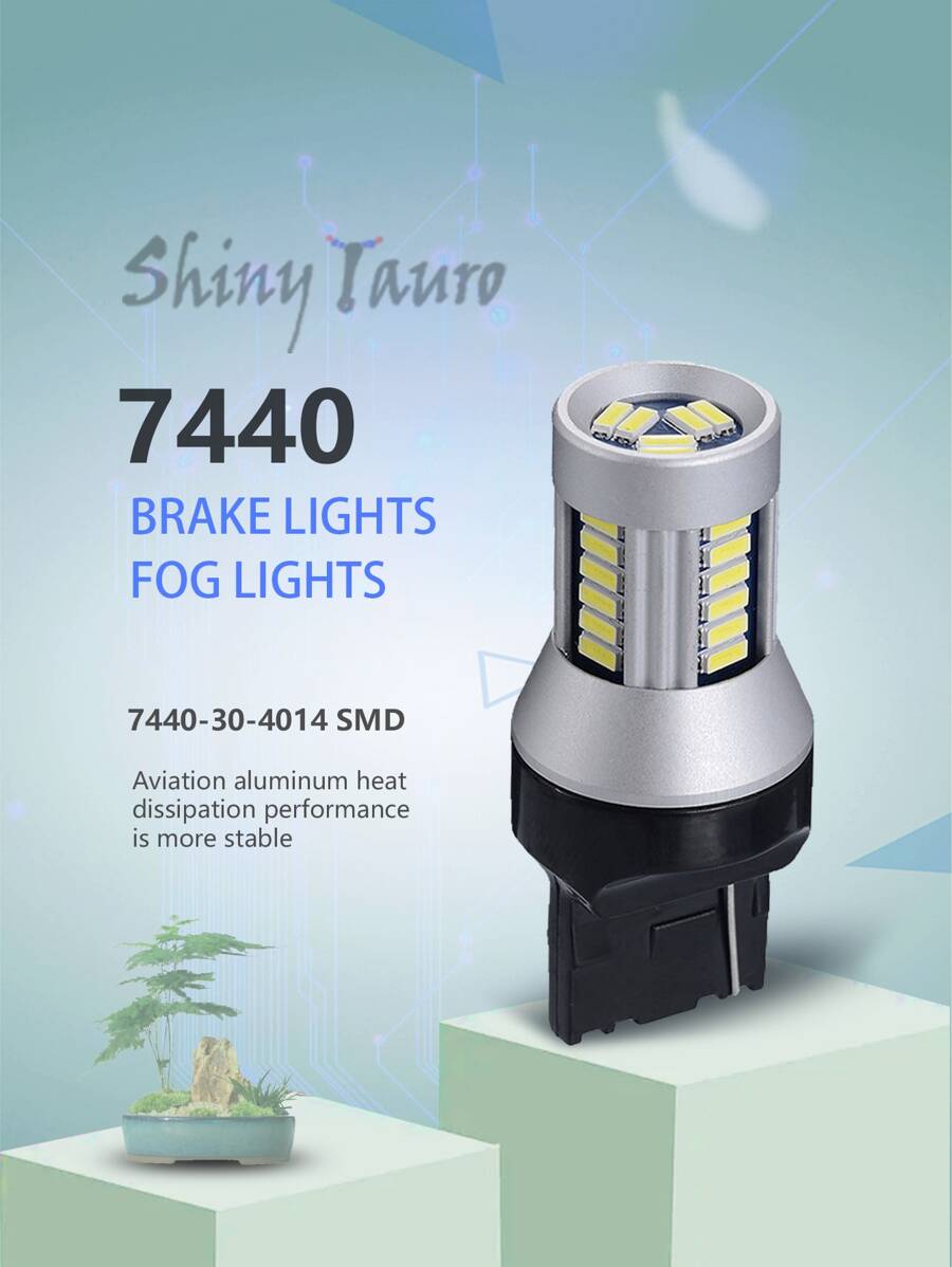 1pc Cross-border Sources T20 7440 Wy21w Led Decoding Turn Signal Light Wx3x16d Canbus Anti-flicker Car Light Dc:12v-24v - White - View 1
