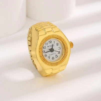 Đồng hồ thạch anh thời trang Thiết kế nhẫn màu vàng cho nam nữ