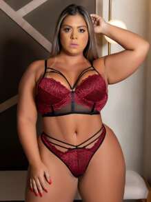Plus Size Sexy Lingerie - Rojo - Ver 1