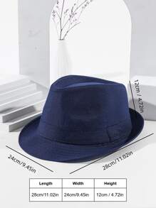 1 Nam Băng Keo Trang Trí Thường Ngày Mũ Fedora, Dành Cho Cuộc Sống Hàng Ngày - Màu xanh hải quân - Xem 6