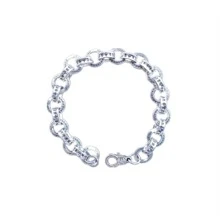 1入組男士十字形手環帶吊墜適用於情侶,復古個性化和嘻哈風格腕帶 - 復古銀色 - 查看 7