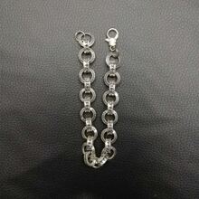 1入組男士十字形手環帶吊墜適用於情侶,復古個性化和嘻哈風格腕帶 - 復古銀色 - 查看 5