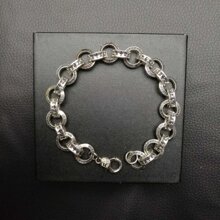 1入組男士十字形手環帶吊墜適用於情侶,復古個性化和嘻哈風格腕帶 - 復古銀色 - 查看 3