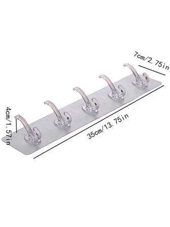 1 st stansfri sexradig krok stark klistermärke sömlös väggmonterad klädkrok badrum badrumstillbehör badrumsverktyg