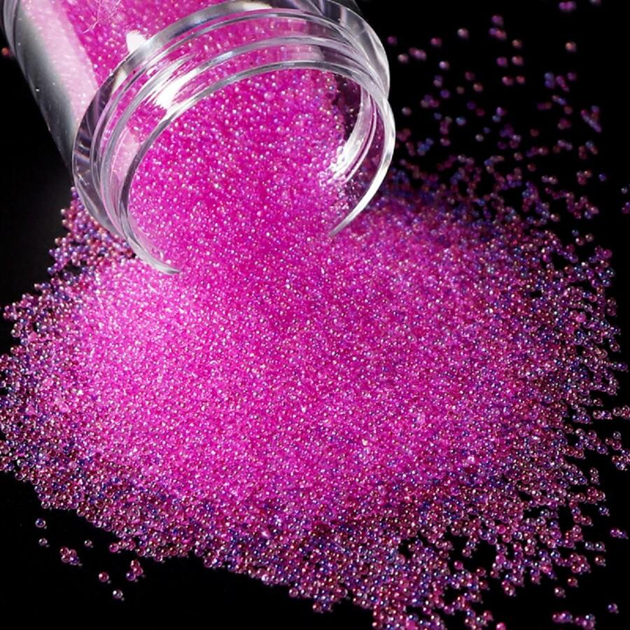 1 盒鱼子酱珠水晶迷你水钻美甲玻璃球指甲装饰 DIY 配件 - 粉色 - 查看 1