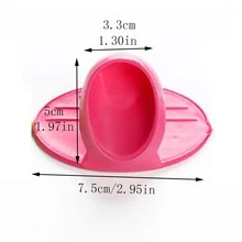 5pcs Solid Silicone Anti-scalding Clip - Pink - View 5