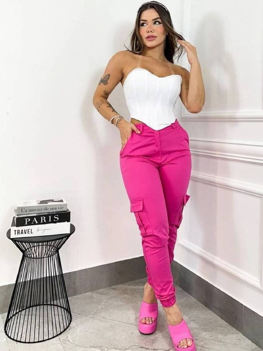 Women Pants - Màu Hồng Tươi - Xem 1
