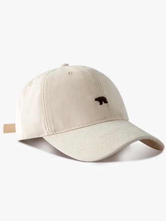 1pc Men's Solid Color Bear Embroidery Vintage Fashionable Baseball Cap Casual