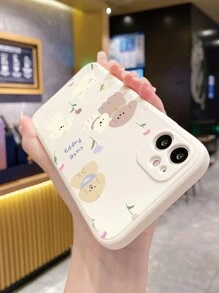 卡通狗和標語圖案手機殼 - 米色 - 查看 3