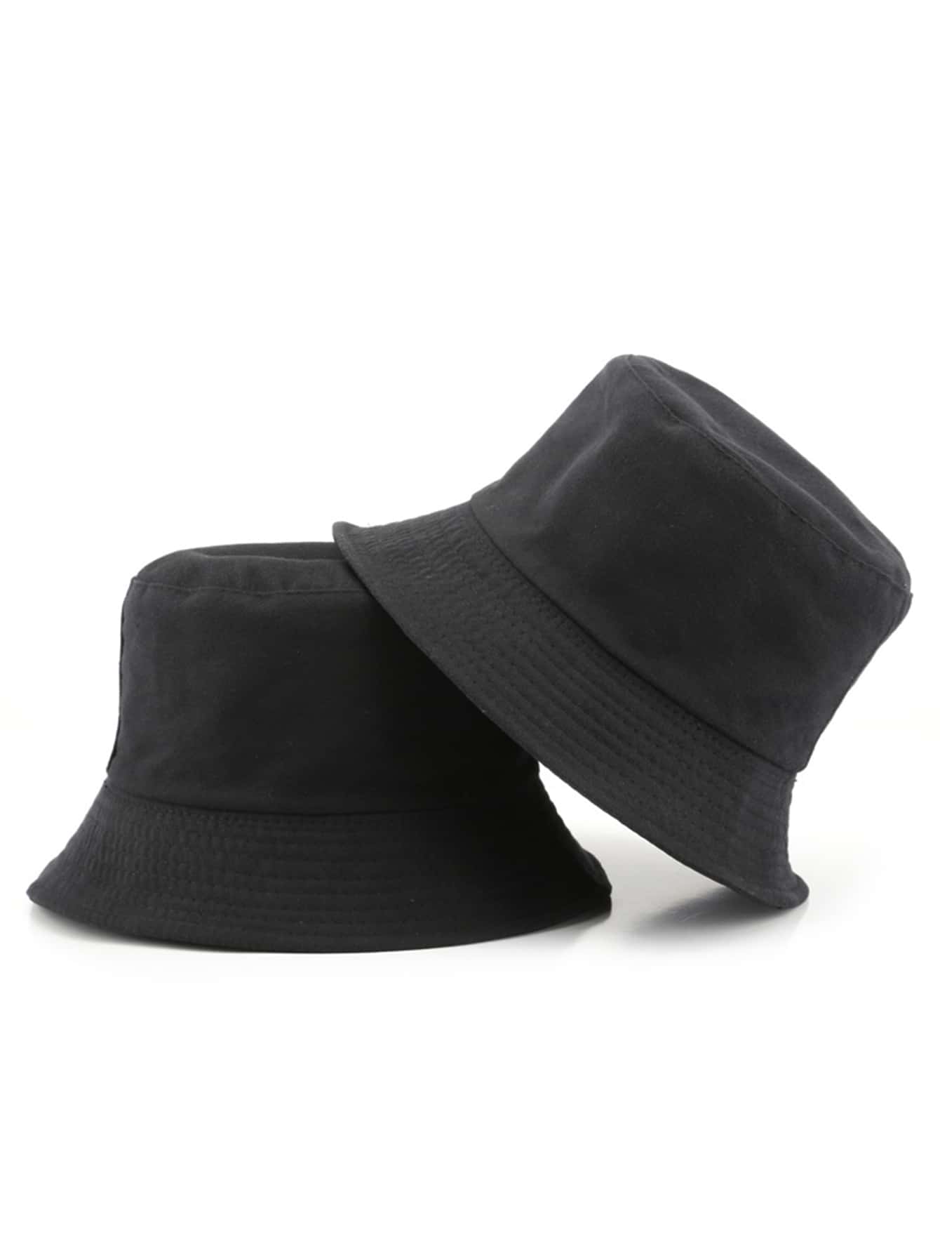 1入組中性純色防曬復古時尚萬用漁夫帽 - 黑色 - 查看 1