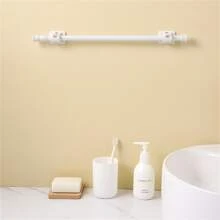 A White Multi-Functional No-Drill Telescopic Rod Decorations Autumn Decor Festival Decor Room Decor Home Decor Fall Decor Bed Room Decor Bedroom, Organizer, Home Storage - White - View 2