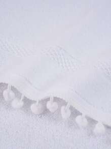 QIBHI 3/1 khăn tắm/khăn tắm bằng vải satin viền trơn màu 100% cotton, khăn mặt/khăn tắm bằng cotton mềm mại thấm hút dùng để trang trí nhà cửa, phòng tắm, khách sạn, phòng tập thể dục, du lịch, quà tặng, thẩm mỹ viện, thể thao, ngoài trời, bãi biển, trường học, trở lại trường học, phụ kiện du lịch, đồ dùng thiết yếu trong nhà - trắng - Xem 5