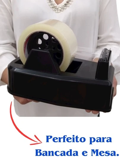 Suporte Aplicador De Mesa Bancada P/ Fita Durex Adesiva Larga 50mm Grande Dispensador Porta Fita