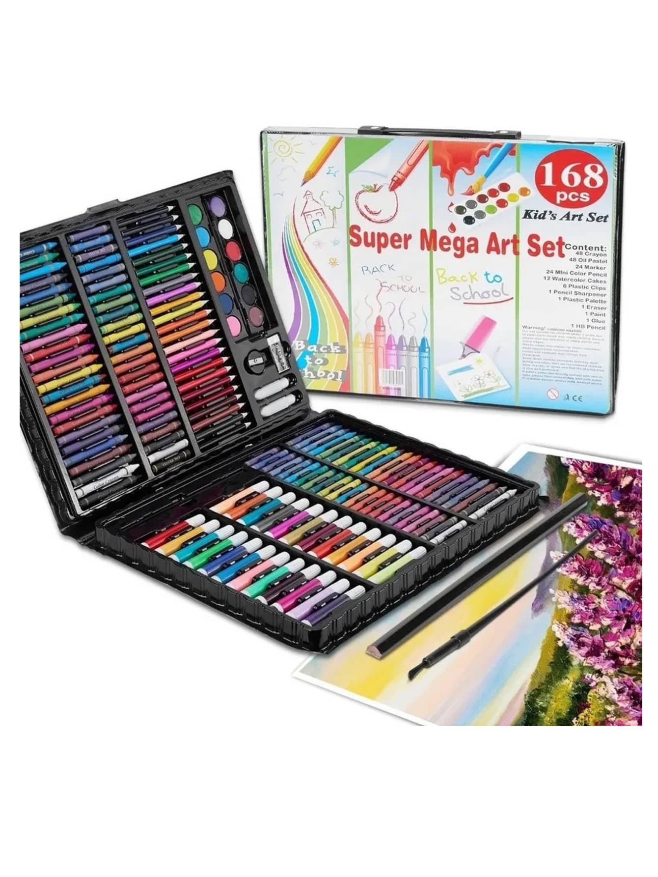 Art Drawing Pencils Kit, 168 Pieces - Multicolor - View 1