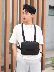 Mochila De Pecho Táctica Mochila Estilo Chest Bag - Negro - Ver 7