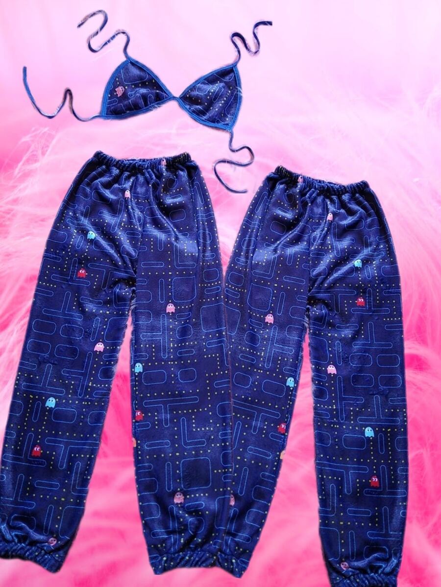 Pijama en Duo para pareja azul/negro - azul real - Ver 1