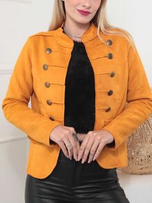 Women Coats - 黃色 - 查看 3