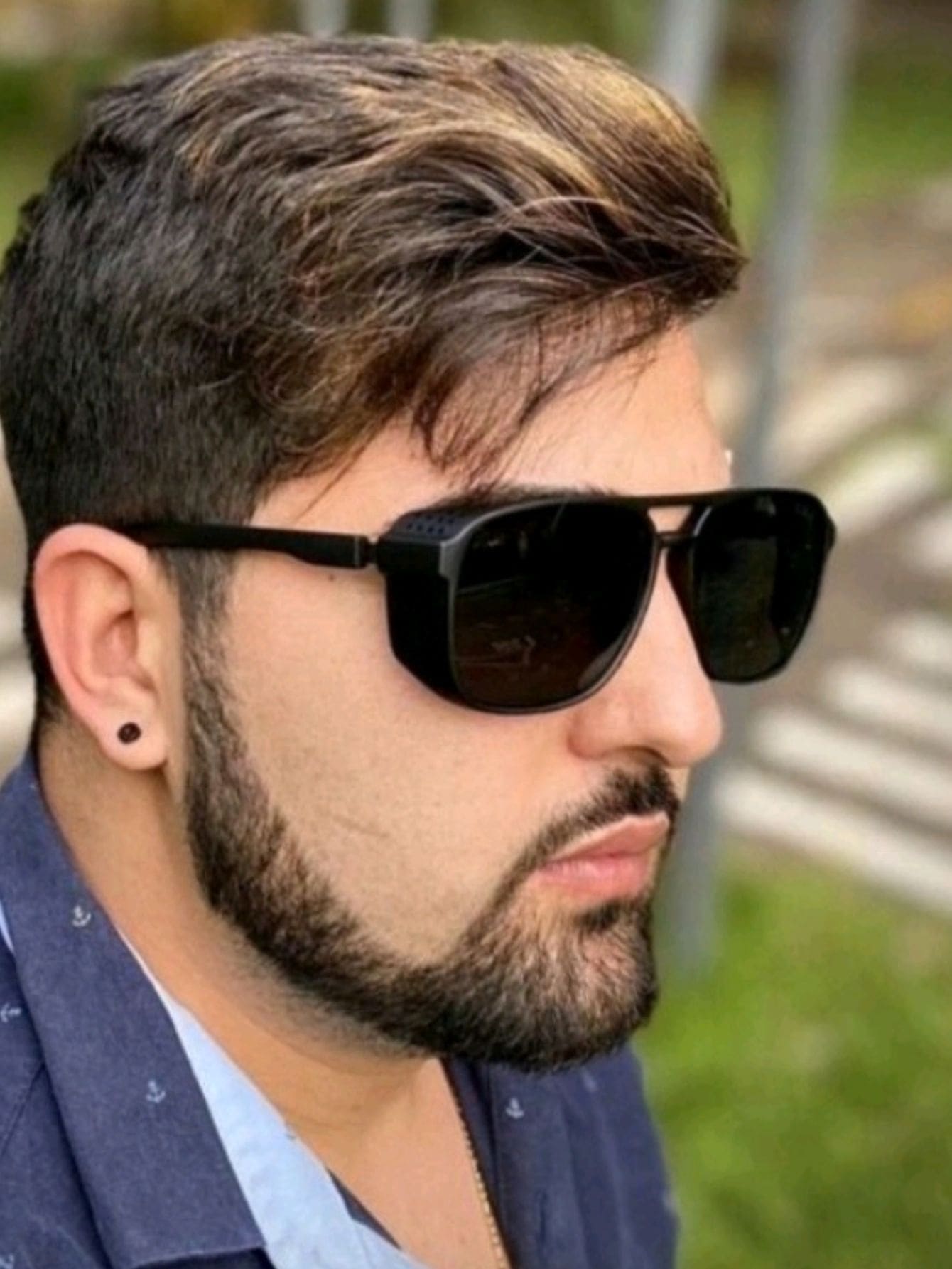 Men Fashion Glasses For Summer Sunprotection Outdoor Perfect For Friend As A Gift Street - Hitam - View 1