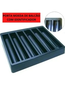 Porta Moedas para Balcão, Dinheiro, Caixa e Dinheiro - Comércio - Organizador de Moedas - Preto - Visão 2