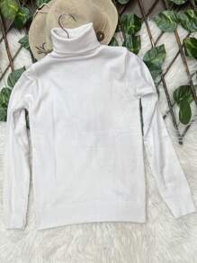Women Knit Tops - White - View 2