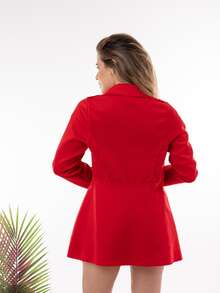 max blazer de neopreme de feminina - Vermelho - Visão 2