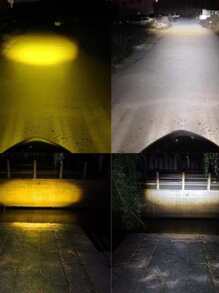 Foco LED luz delantera proyector doble color  H4 12000Lm alta/baja para motocicleta - Negro - Ver 2