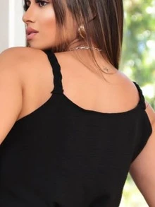 Women Tank Tops & Camis - 黑色 - 查看 2