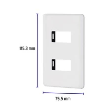Placa 2 módulos de abs blanca volteck basic ppdo-b 27223 - Naranja - Ver 2