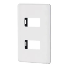 Placa 2 módulos de abs blanca volteck basic ppdo-b 27223 - Naranja - Ver 1