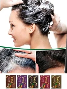 Shampoo Tinte Instantaneo Cubre Canas Natural Jengibre (Paquete de 3) - Marrón Chocolate - Ver 2