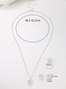 4pcs/set Twist Jewelry Set - Silver - View 3