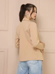 Women Blazers - 杏色 - 查看 5