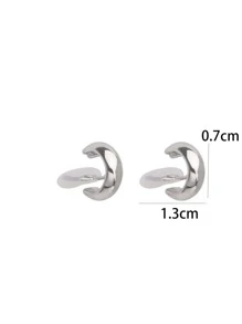 1 đôi Hình-chữ C Cá nhân hóa Muỗi Cuộn dây Giá đỡ Kẹp-on   Hoa tai Đối với Non-Pierced Đôi tai , Đúng mốt Kim loại Nửa vòng tròn - Bạc - Xem 4