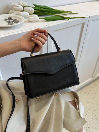 時尚翻蓋閉合手提包帶可調節肩帶