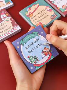 1入組聖誕雪人圖案便利貼 - 玫紅色 - 查看 4