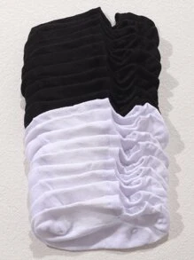 10 Paar schwarze und weiße Netz Frauen unsichtbare Socken, atmungsaktive dünne Sommerfüßlinge mit Anti-Rutsch-Noppen an der Ferse