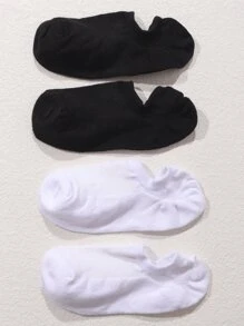 10 Paar schwarze und weiße Netz Frauen unsichtbare Socken, atmungsaktive dünne Sommerfüßlinge mit Anti-Rutsch-Noppen an der Ferse