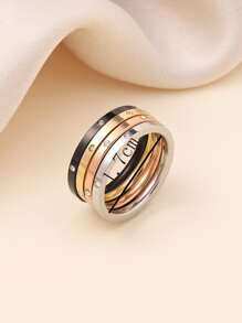 4 Stücke/Set Strass Dekor Ring, Edelstahl Schmuck - Verschiedenfarbig - Übersicht 3