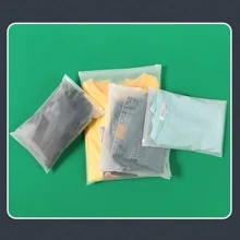 10pcs Frosted Bags Double-Sided Bags Clothing Underwear Socks Packaging School Supplies Room Decor Bedroom Decor Dorm Essentials For School Student Teacher Beach Bag Beach Essentials Beach Towel Organizer Beach Accessories Beach Stuff Holiday Bag Holiday Essentials For Summer For Vacation - White - View 2