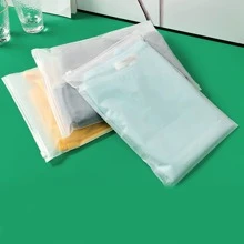10pcs Frosted Bags Double-Sided Bags Clothing Underwear Socks Packaging School Supplies Room Decor Bedroom Decor Dorm Essentials For School Student Teacher Beach Bag Beach Essentials Beach Towel Organizer Beach Accessories Beach Stuff Holiday Bag Holiday Essentials For Summer For Vacation - White - View 4
