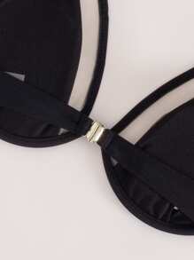 镂空吊带钢圈性感比基尼上衣夏季 - 黑色 - 查看 5