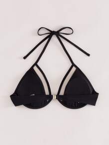 镂空吊带钢圈性感比基尼上衣夏季 - 黑色 - 查看 6